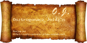 Osztrogonacz Jolán névjegykártya